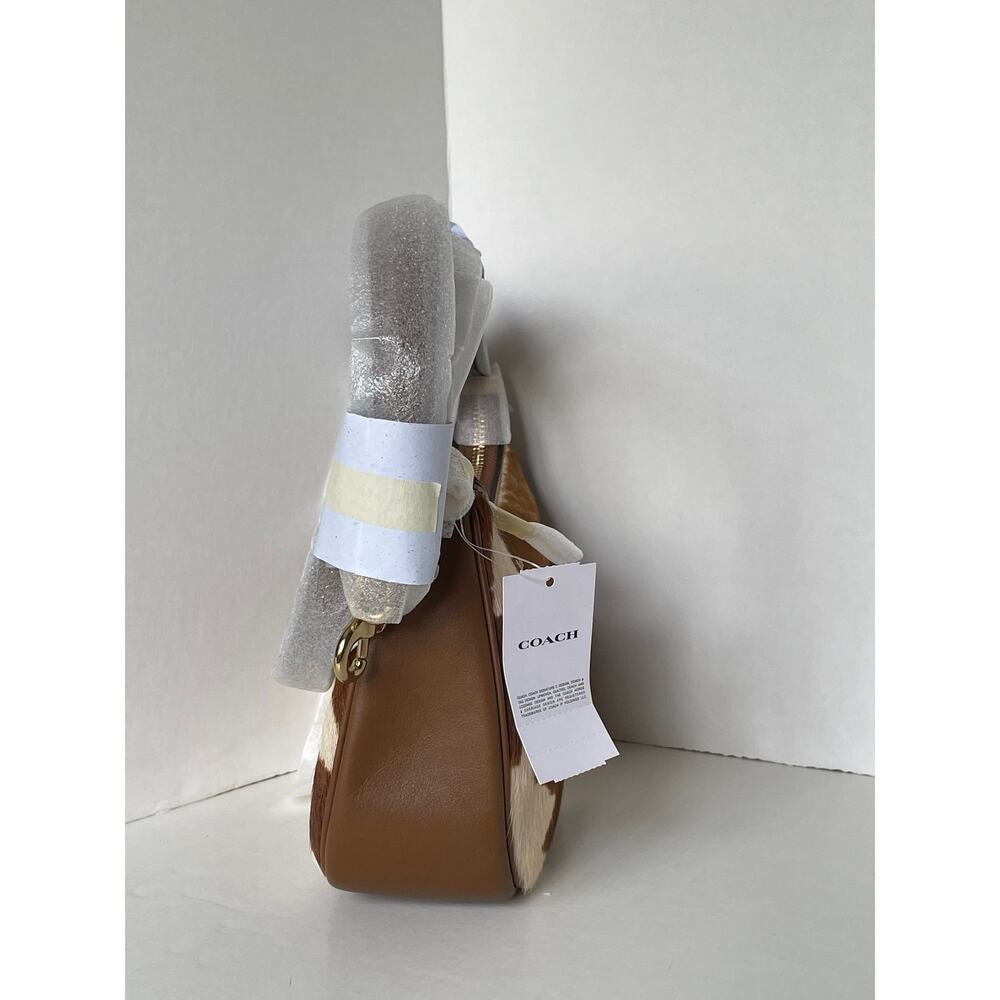 Coach Teri Cow Print Haircalf Shoulder Bag CDW45 Crossbody G - Picture 6 of 13